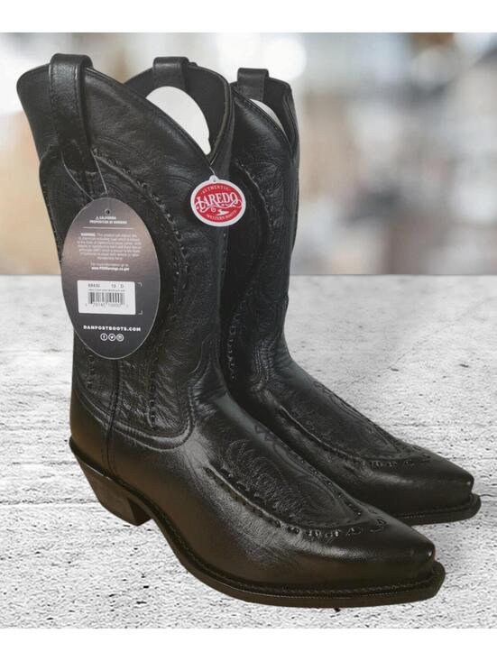 Laredo Laramie Snip Toe Boots Size 10D 68430 Black Goat Bucklace Snip NWB main image 8
